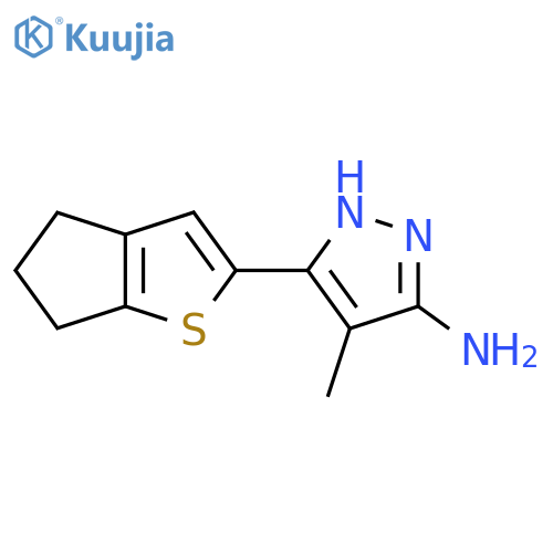 3-{4H,5H,6H-cyclopentabthiophen-2-yl}-4-methyl-1H-pyrazol-5-amine structure