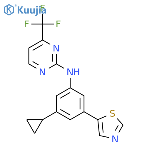 2-Pyrimidinamine, N-[3-cyclopropyl-5-(5-thiazolyl)phenyl]-4-(trifluoromethyl)- structure