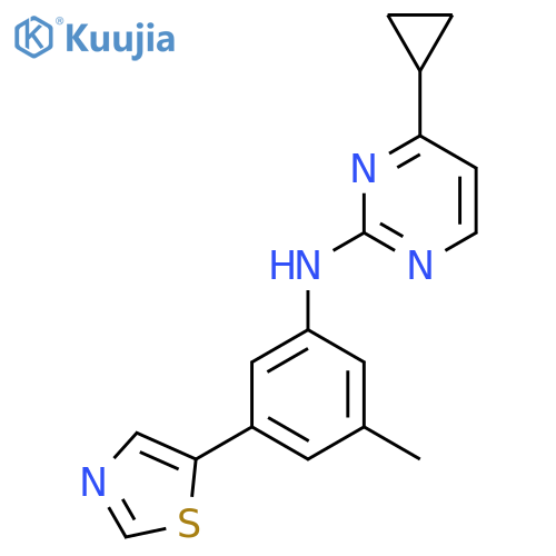 4-Cyclopropyl-N-(3-methyl-5-(thiazol-5-yl)phenyl)pyrimidin-2-amine structure