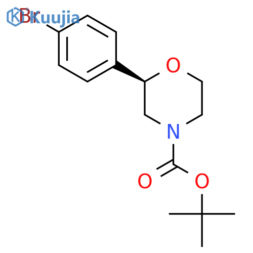tert-butyl (2R)-2-(4-bromophenyl)morpholine-4-carboxylate structure
