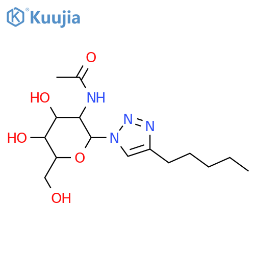 1H-1,2,3-Triazole, 1-[2-(acetylamino)-2-deoxy-β-D-glucopyranosyl]-4-pentyl- structure
