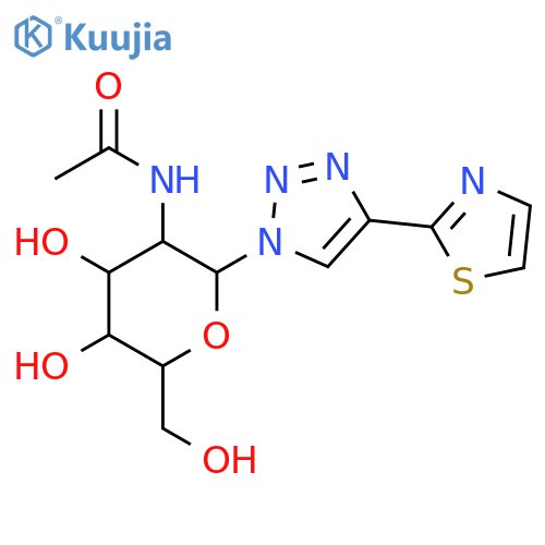 1H-1,2,3-Triazole, 1-[2-(acetylamino)-2-deoxy-β-D-glucopyranosyl]-4-(2-thiazolyl)- structure