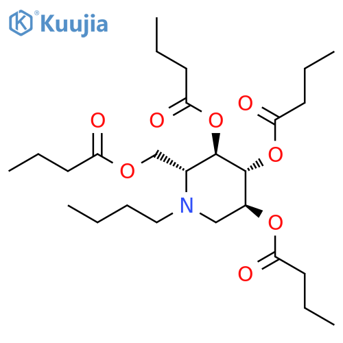 Butanoic acid,1,1',1''-[(2R,3R,4R,5S)-1-butyl-2-[(1-oxobutoxy)methyl]-3,4,5-piperidinetriyl]ester structure