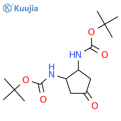 Tert-butyl N-[2-[(2-methylpropan-2-yl)oxycarbonylamino]-4-oxocyclopentyl]carbamate structure