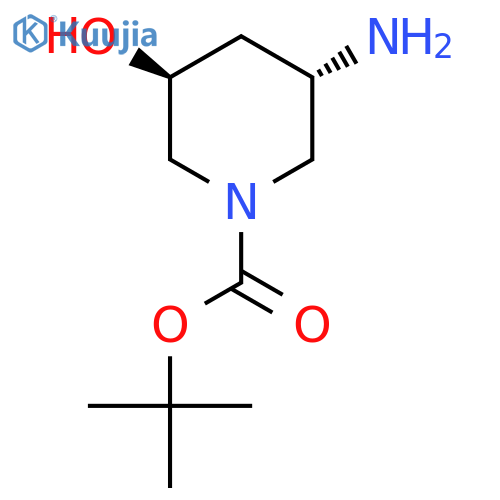 tert-butyl (3S,5S)-3-amino-5-hydroxypiperidine-1-carboxylate structure