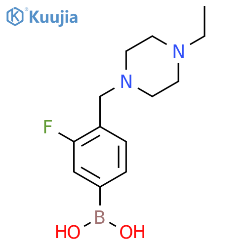 4-((4-Ethylpiperazin-1-yl)methyl)-3-fluorophenylboronic acid structure