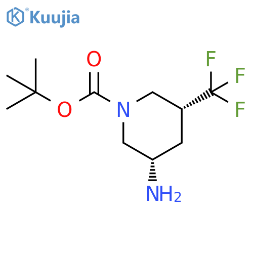 tert-butyl (3S,5R)-3-amino-5-(trifluoromethyl)piperidine-1-carboxylate structure