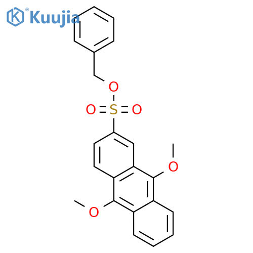 2-Anthracenesulfonic acid, 9,10-dimethoxy-, phenylmethyl ester structure