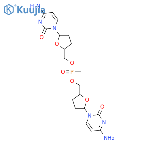 [(2R,5S)-5-(4-amino-2-oxopyrimidin-1(2H)-yl)tetrahydrofuran-2-yl]methyl [(2S,5R)-5-(4-amino-2-oxopyrimidin-1(2H)-yl)tetrahydrofuran-2-yl]methyl methylphosphonate structure