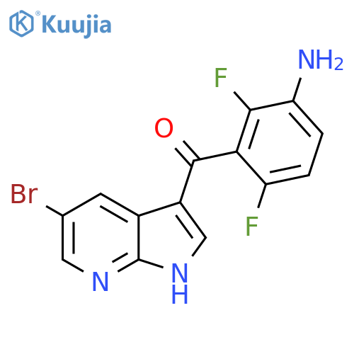 (3-Amino-2,6-difluorophenyl)(5-bromo-1H-pyrrolo[2,3-b]pyridin-3-yl)methanone structure