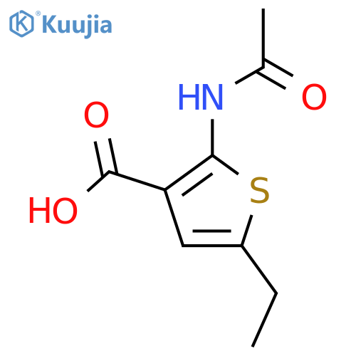 2-Acetamido-5-ethylthiophene-3-carboxylic acid structure