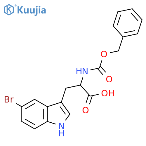 2-{(benzyloxy)carbonylamino}-3-(5-bromo-1H-indol-3-yl)propanoic acid structure