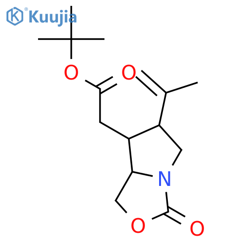1H,3H-Pyrrolo[1,2-c]oxazole-7-acetic acid, tetrahydro-6-(1-methylethenyl)-3-oxo-, 1,1-dimethylethyl ester structure