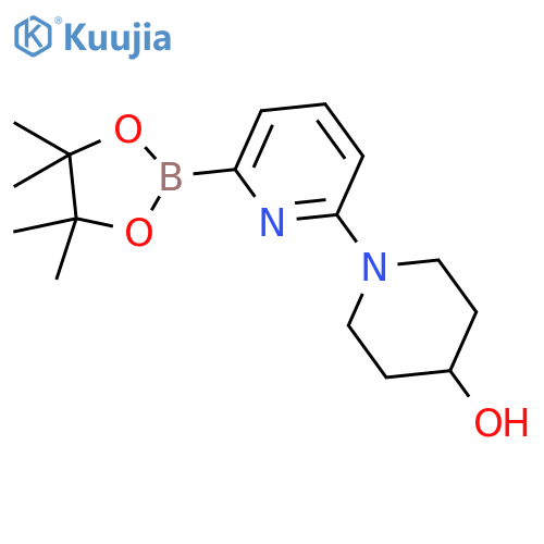 1-(6-(4,4,5,5-Tetramethyl-1,3,2-dioxaborolan-2-yl)pyridin-2-yl)piperidin-4-ol structure