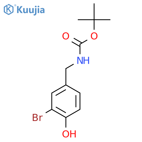 (3-Bromo-4-hydroxy-benzyl)-carbamic acid tert-butyl ester structure