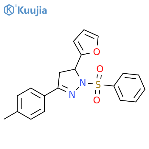 1-(benzenesulfonyl)-5-(furan-2-yl)-3-(4-methylphenyl)-4,5-dihydro-1H-pyrazole structure