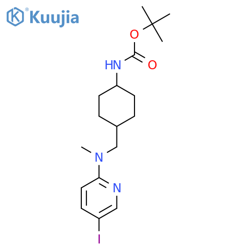 Tert-butyl trans-4-(((5-iodopyridin-2-YL)(methyl)amino)methyl)cyclohexylcarbamate structure
