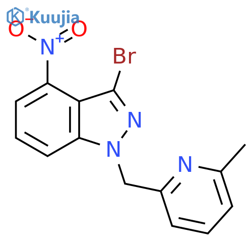 3-Bromo-1-((6-methylpyridin-2-yl)methyl)-4-nitro-1H-indazole structure