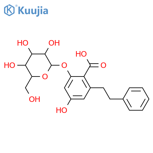 2,4-Dihydroxy-6-(2-phenylethyl)benzoic acid; 2-O-β-D-Glucopyranoside structure
