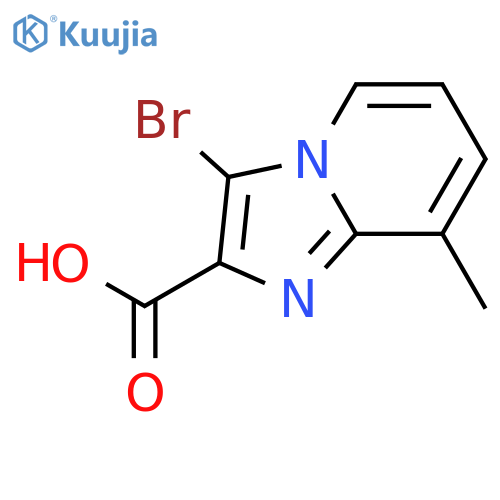 3-bromo-8-methyl-imidazo1,2-apyridine-2-carboxylic acid structure