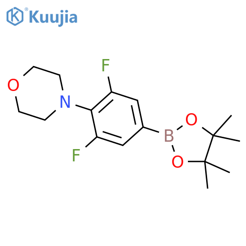 4-[2,6-difluoro-4-(tetramethyl-1,3,2-dioxaborolan-2-yl)phenyl]morpholine structure