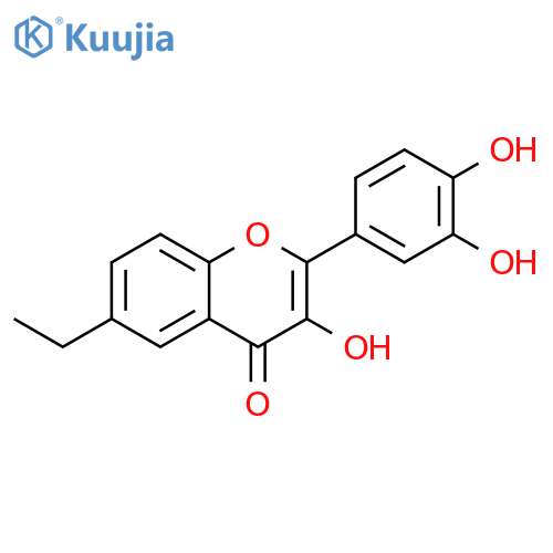2-(3,4-dihydroxyphenyl)-6-ethyl-3-hydroxychromen-4-one structure