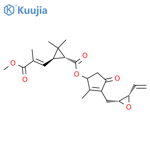 Cyclopropanecarboxylic acid, 3-(3-methoxy-2-methyl-3-oxo-1-propenyl)-2,2-dimethyl-, 3-[(3-ethenyloxiranyl)methyl]-2-methyl-4-oxo-2-cyclopenten-1-yl ester, [2S-[2α[R*[1S*,3S*(E)]],3α]]- (9CI) structure