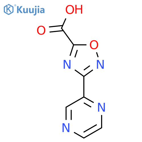 3-(pyrazin-2-yl)-1,2,4-oxadiazole-5-carboxylic acid structure