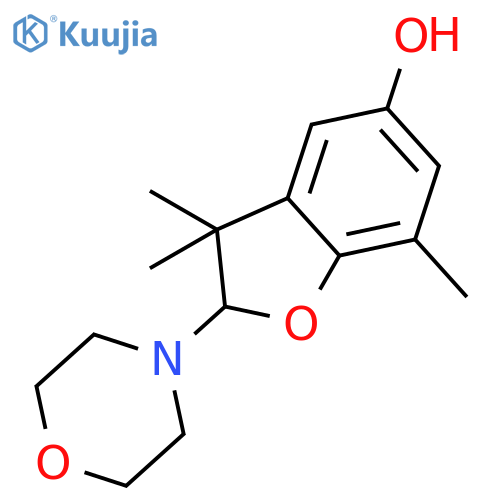 5-Benzofuranol, 2,3-dihydro-3,3,7-trimethyl-2-(4-morpholinyl)- structure