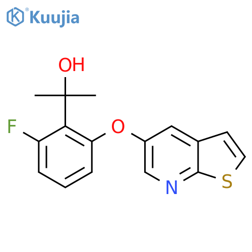 2-(2-fluoro-6-{thieno2,3-bpyridin-5-yloxy}phenyl)propan-2-ol structure