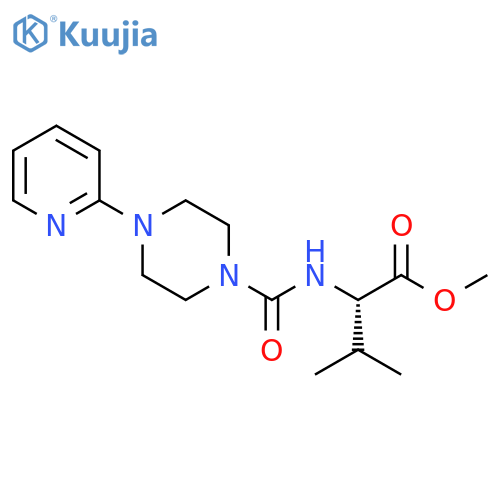 methyl (2S)-3-methyl-2-[(4-pyridin-2-ylpiperazine-1-carbonyl)amino]butanoate structure