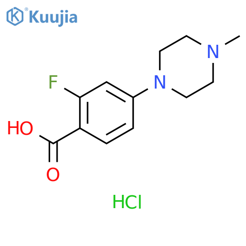 Benzoic acid, 2-fluoro-4-(4-methyl-1-piperazinyl)-, hydrochloride (1:1) structure