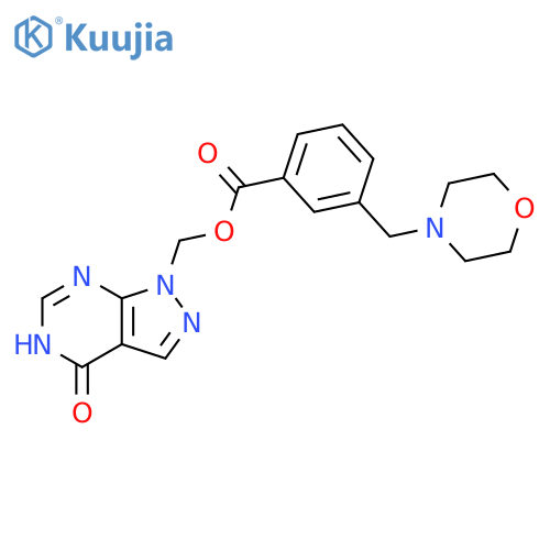 3-(Morpholinomethyl)benzoic acid (4,5-dihydro-4-oxo-1H-pyrazolo[3,4-d]pyrimidine-1-yl)methyl ester structure