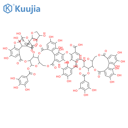 D-Glucose, cyclic4,6-[(1S)-4,4',5,5',6,6'-hexahydroxy[1,1'-biphenyl]-2,2'-dicarboxylate]3-(3,4,5-trihydroxybenzoate), 2&reg;4-ester with b-D-glucopyranose cyclic 3&reg;2':6&reg;2-[(1R)-4,5-bis(6-carboxy-2,3,4-trihydroxyphenoxy)-4',5',6,6'-tetrahydroxy[1,1 structure
