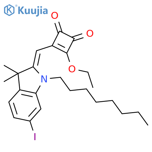 3-Cyclobutene-1,2-dione, 3-[(1,3-dihydro-6-iodo-3,3-dimethyl-1-octyl-2H-indol-2-ylidene)methyl]-4-ethoxy- structure