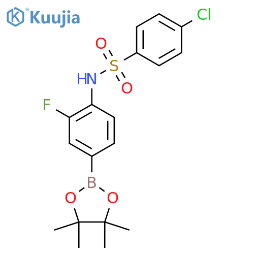 4-Chloro-N-(2-fluoro-4-(4,4,5,5-tetramethyl-1,3,2-dioxaborolan-2-yl)phenyl)benzenesulfonamide structure