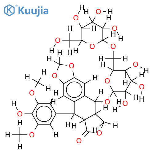 4-demethyl-picropodophyllotoxin-7'-O-beta-D-glucopyranosyl-(1->6)-beta-D-glucopyranoside structure