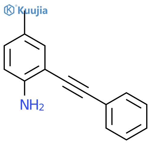 Benzenamine, 4-methyl-2-(phenylethynyl)- structure