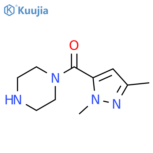 1-(1,3-dimethyl-1H-pyrazole-5-carbonyl)piperazine structure