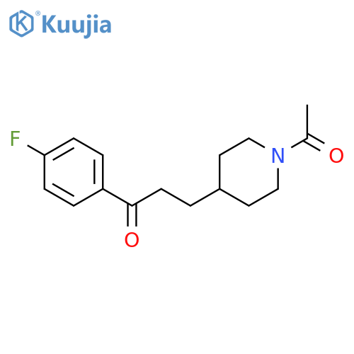 Piperidine, 1-acetyl-4-[3-(4-fluorophenyl)-3-oxopropyl]- structure