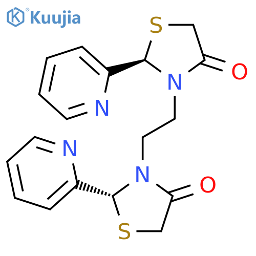 4-Thiazolidinone,3,3'-(1,2-ethanediyl)bis[2-(2-pyridinyl)-, (R*,R*)- (9CI) structure