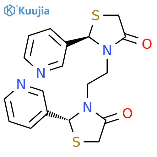 4-Thiazolidinone,3,3'-(1,2-ethanediyl)bis[2-(3-pyridinyl)-, (R*,S*)- (9CI) structure