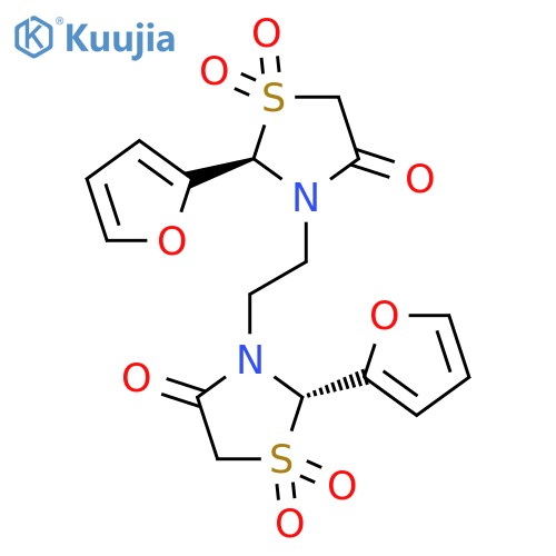 4-Thiazolidinone,3,3'-(1,2-ethanediyl)bis[2-(2-furanyl)-, 1,1,1',1'-tetraoxide, (R*,S*)- (9CI) structure
