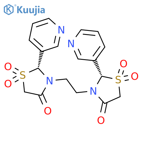 4-Thiazolidinone,3,3'-(1,2-ethanediyl)bis[2-(3-pyridinyl)-, 1,1,1',1'-tetraoxide, (R*,S*)- (9CI) structure