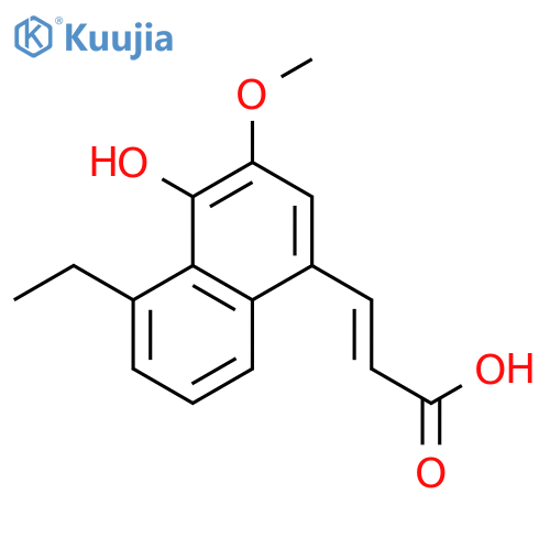 2-Propenoic acid, 3-(5-ethyl-4-hydroxy-3-methoxy-1-naphthalenyl)-, (E)- structure