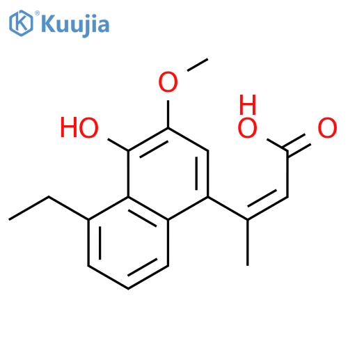 2-Butenoic acid, 3-(5-ethyl-4-hydroxy-3-methoxy-1-naphthalenyl)-, (Z)- structure