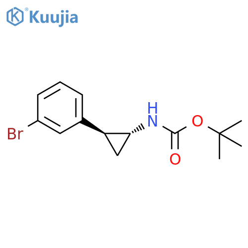 tert-butyl (1S,2R)-2-(3-bromophenyl)cyclopropylcarbamate structure