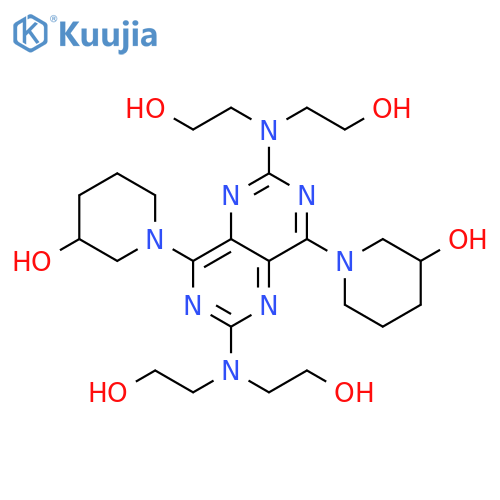 3-Piperidinol, 1,1'-[2,6-bis[bis(2-hydroxyethyl)amino]pyrimido[5,4-d]pyrimidine-4,8-diyl]bis- (9CI) structure