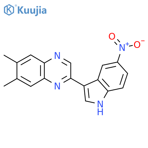 6,7-Dimethyl-2-(5-nitro-1H-indol-3-yl)-quinoxaline structure
