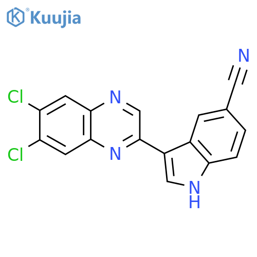 3-(6,7-Dichloro-quinoxalin-2-yl)-1H-indole-5-carbonitrile structure